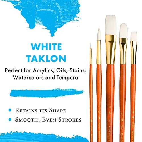 Princeton RealValue Brush Set, 5 Piece | Synthetic Taklon, Orange Handle, All Art Types thumbnail 4