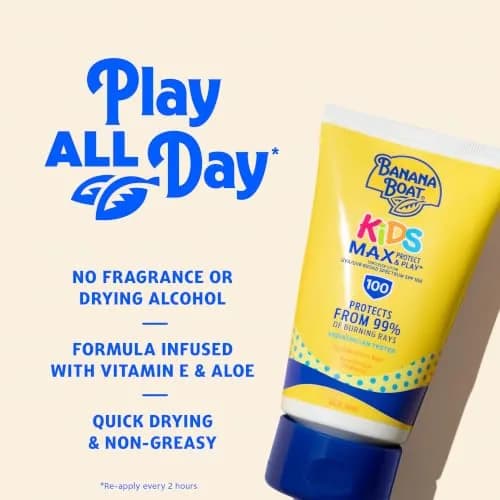 Banana Boat Kids Max Protect & Play Lotion Sunscreen SPF 100 118ml (4 Fl Oz) | Protects Against 99% of Burning Rays thumbnail 3