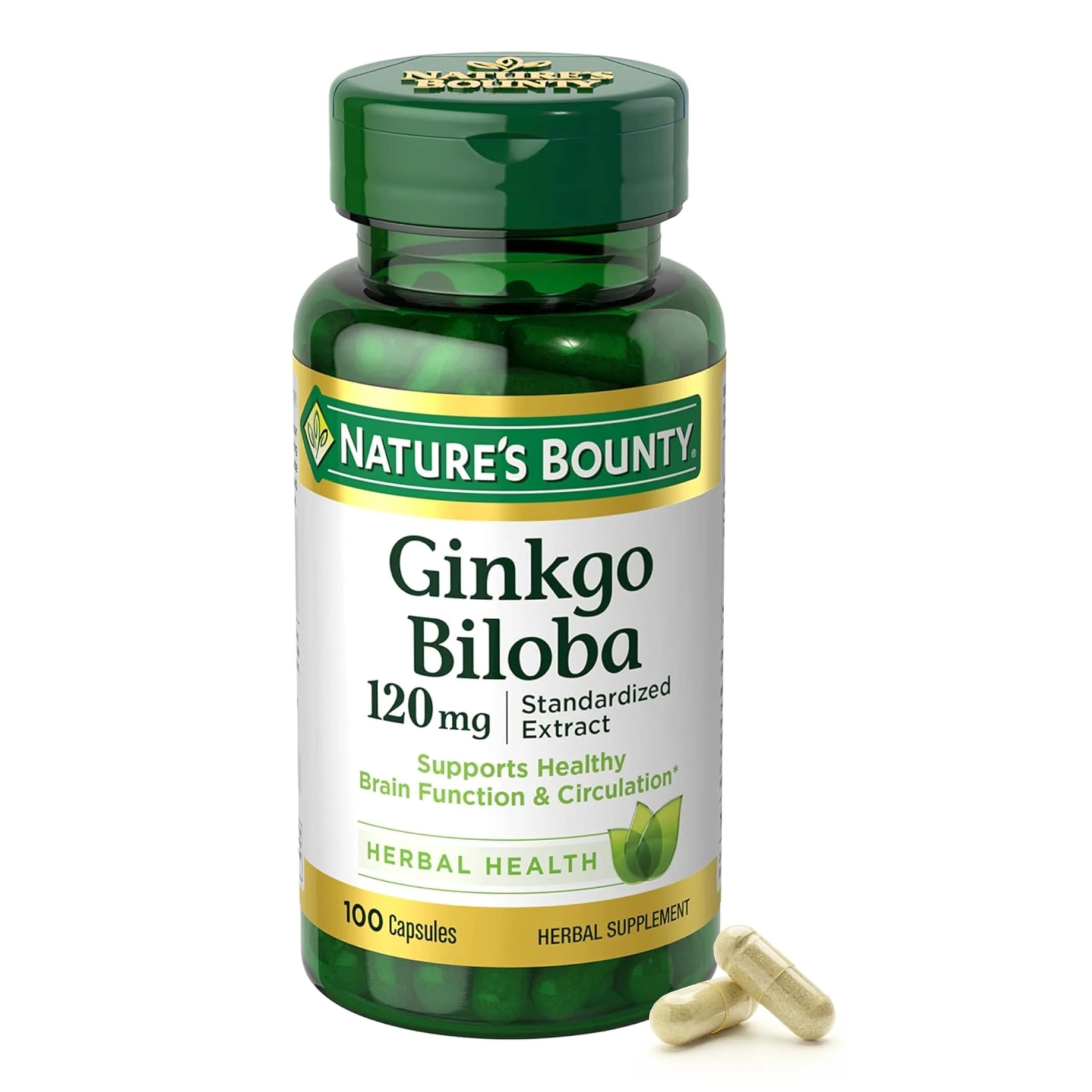 Nature's Bounty Ginkgo Biloba Capsules 120mg | Memory Support & Brain Function