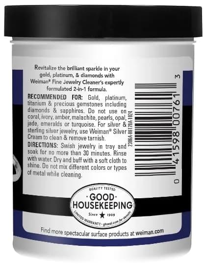 Weiman Fine Jewelry Cleaner Liquid with Brush – Restores Shine to Gold, Platinum, Gemstones & Diamonds, 6 Oz (177 ml) thumbnail 2