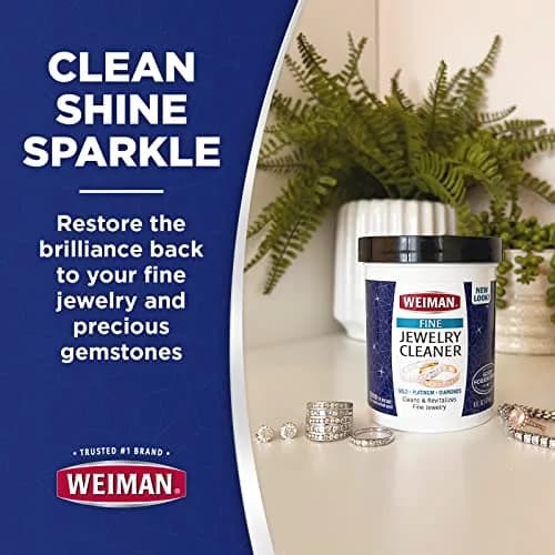 Weiman Fine Jewelry Cleaner Liquid with Brush – Restores Shine to Gold, Platinum, Gemstones & Diamonds, 6 Oz (177 ml) thumbnail 4