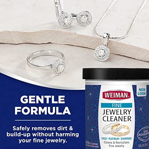 Weiman Fine Jewelry Cleaner Liquid with Brush – Restores Shine to Gold, Platinum, Gemstones & Diamonds, 6 Oz (177 ml) thumbnail 5