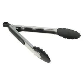 OXO Good Grips 2-Piece Tongs with Nylon Heads Set | 23cm (9") & 30cm (12") Locking Tongs for Cooking & Serving — Stainless Steel