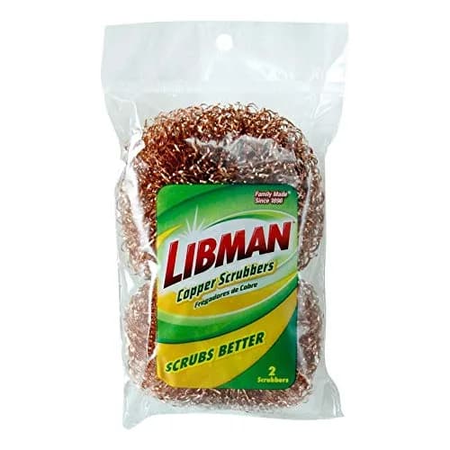 Libman Copper Scrubbers Pack of 2 | Rust-Free Copper Fibers for Tough Messes thumbnail 1