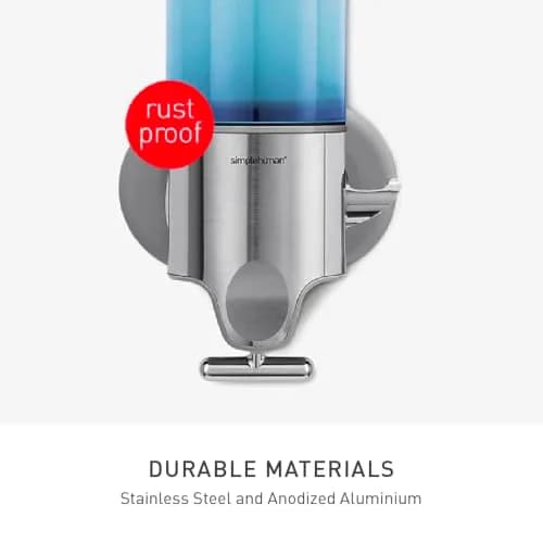 simplehuman Wall Mount Pumps, Twin 15 fl. oz. Stainless Steel | Space-Saving Shower Dispenser thumbnail 7