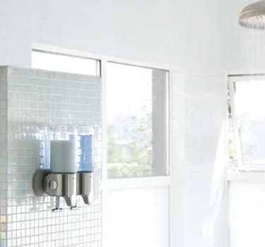 simplehuman Wall Mount Pumps, Twin 15 fl. oz. Stainless Steel | Space-Saving Shower Dispenser thumbnail 3