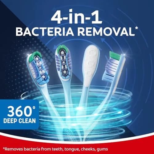Colgate 360 Deep Clean Soft Toothbrushes, 4 Count (Pack of 1) | Multi-Height Bristles & Tongue Cleaner thumbnail 4