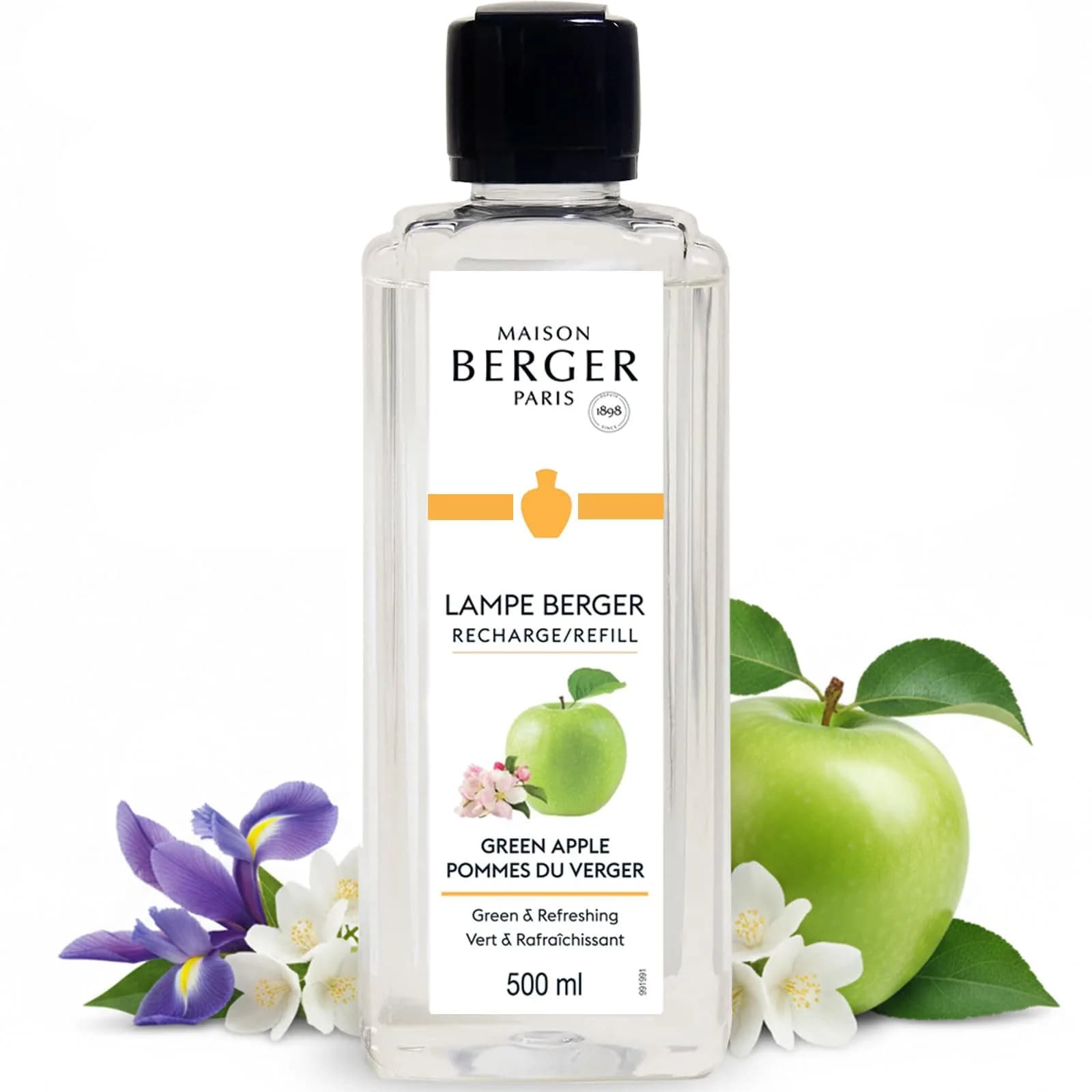 MAISON BERGER Green Apple Refill 500ml (16.9 Fl Oz) | Long-Lasting Odor Neutralizing Home Fragrance
