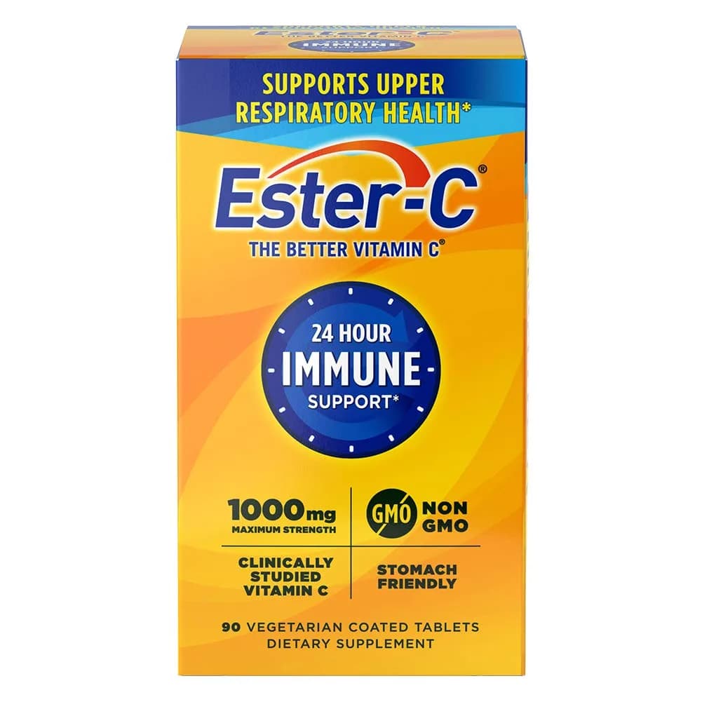 Ester-C Vitamin C 1000 mg Coated Tablets (90 Count) | 24-Hour Immune Support — Tablet