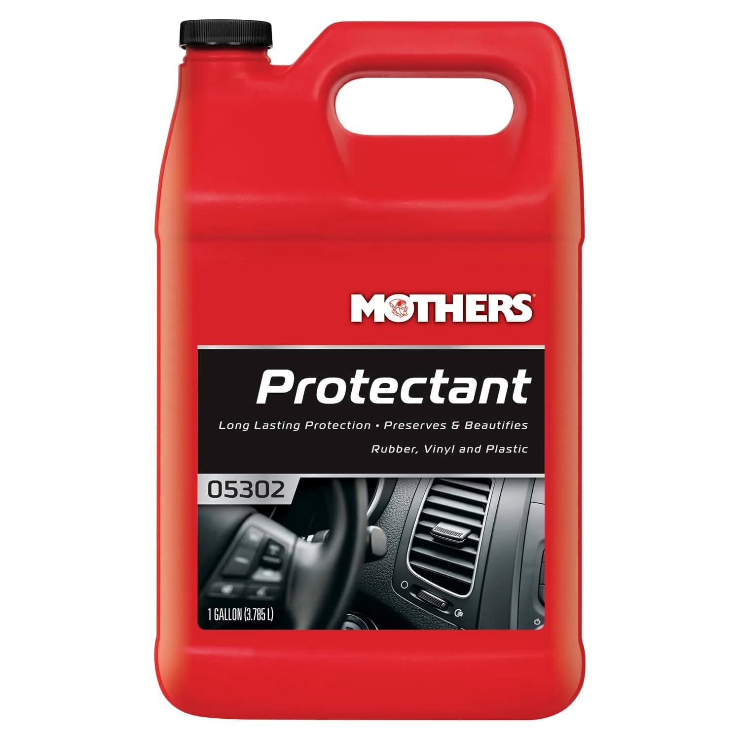 Mothers Protectant Spray 473ml (16 Fl Oz) | Long-Lasting UV Protection for Rubber, Vinyl & Plastic — red bottle