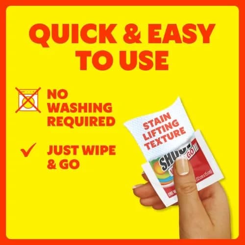 Shout Wipe & Go Instant Stain Remover Wipes, 4 Count (156 g) | Tough on Stains, Gentle on Fabric thumbnail 7