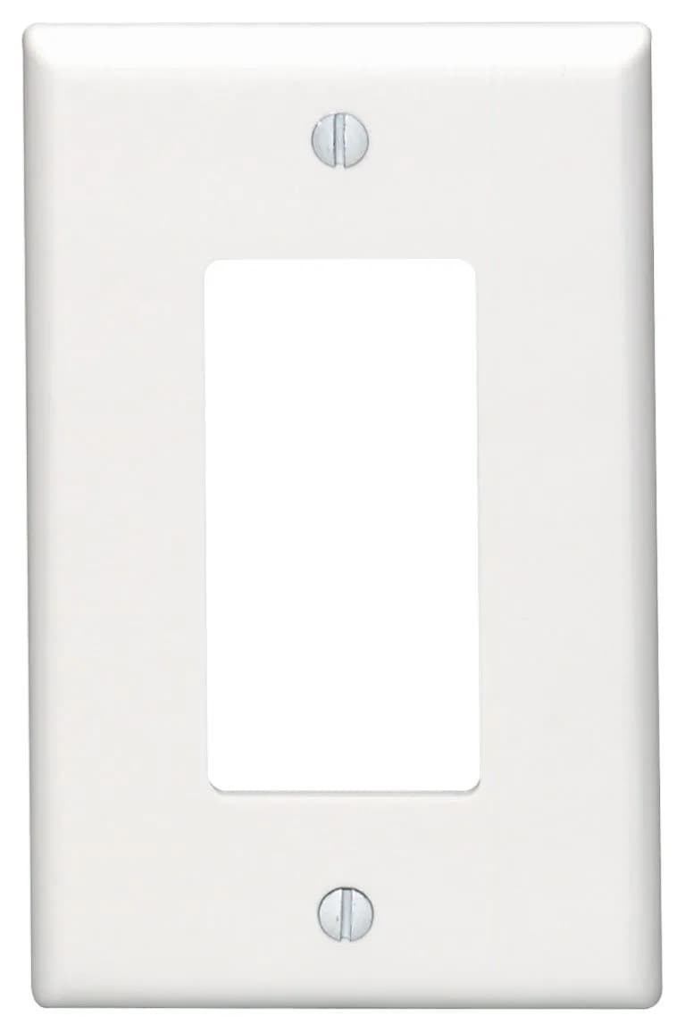 Leviton Decora Wallplate 1-Gang Thermoset White | Midway Size, Heavy-Duty Finish