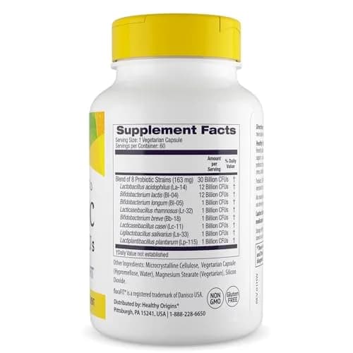 Healthy Origins Probiotic 30 Billion CFUs 60 Veggie Capsules | Supports Gut & Immune Health thumbnail 2