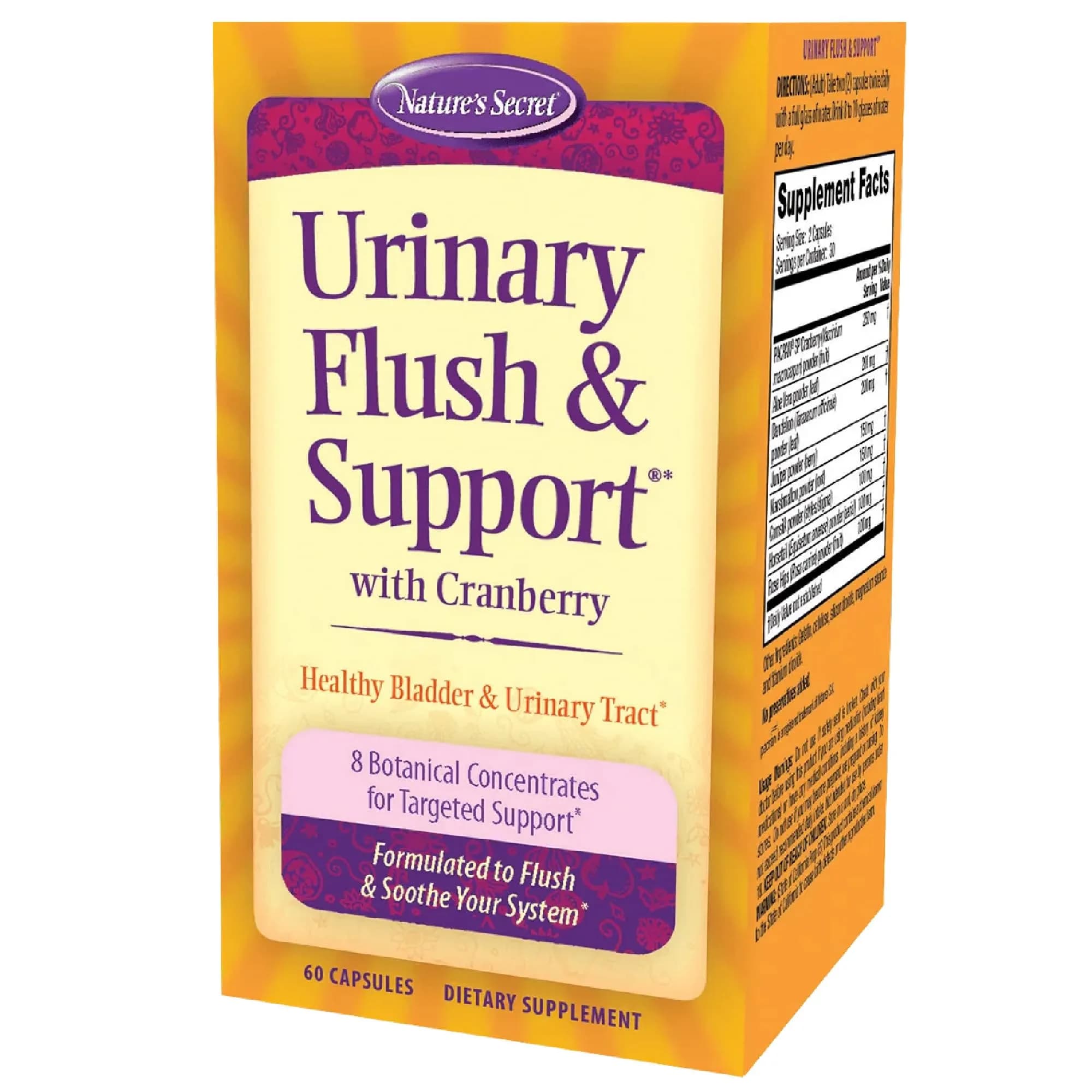 Nature's Secret Urinary Support Capsules 60 Count | Cranberry & Botanicals for Urinary Wellness