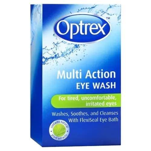 Optrex Multi-action Eye Wash 100ml | Soothes & Cleanses Tired Eyes, Moisture Replenishing, Sensitive Formula thumbnail 1