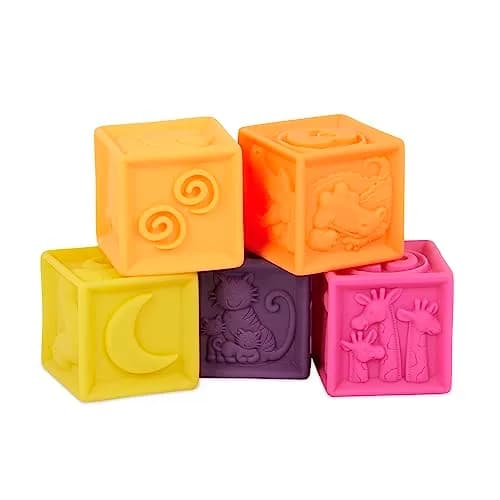 B. toys One Two Squeeze Soft Building Blocks 10 Pack | Educational Toy for Babies 6+ Months thumbnail 7