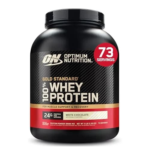 Optimum Nutrition Gold Standard 100% Whey Protein Powder White Chocolate 5lb (2.27kg) | USA Import for Muscle Recovery thumbnail 1
