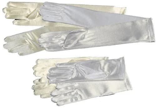 Lito Girls White Satin Gloves Medium (4-7) | Elegant Special Occasion Accessory thumbnail 2