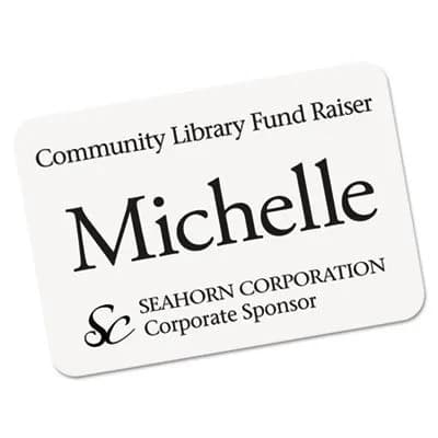 Avery EcoFriendly Recycled Name Tags 2-1/3" x 3-3/8" White Removable Adhesive 80 Printable Name Badges | Made with 100% Post-Consumer Recycled Paper thumbnail 5