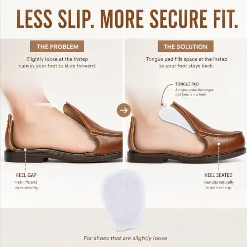 Liams Shoppe Large Felt Shoe Tongue Pads Cushion Inserts for Comfort (3 Pairs, 6 Pads) thumbnail 2