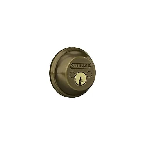 SCHLAGE B62N609 Double Cylinder Deadbolt, Keyed 2 Sides, Antique Brass, 16.51 cm (6.5 in) thumbnail 3