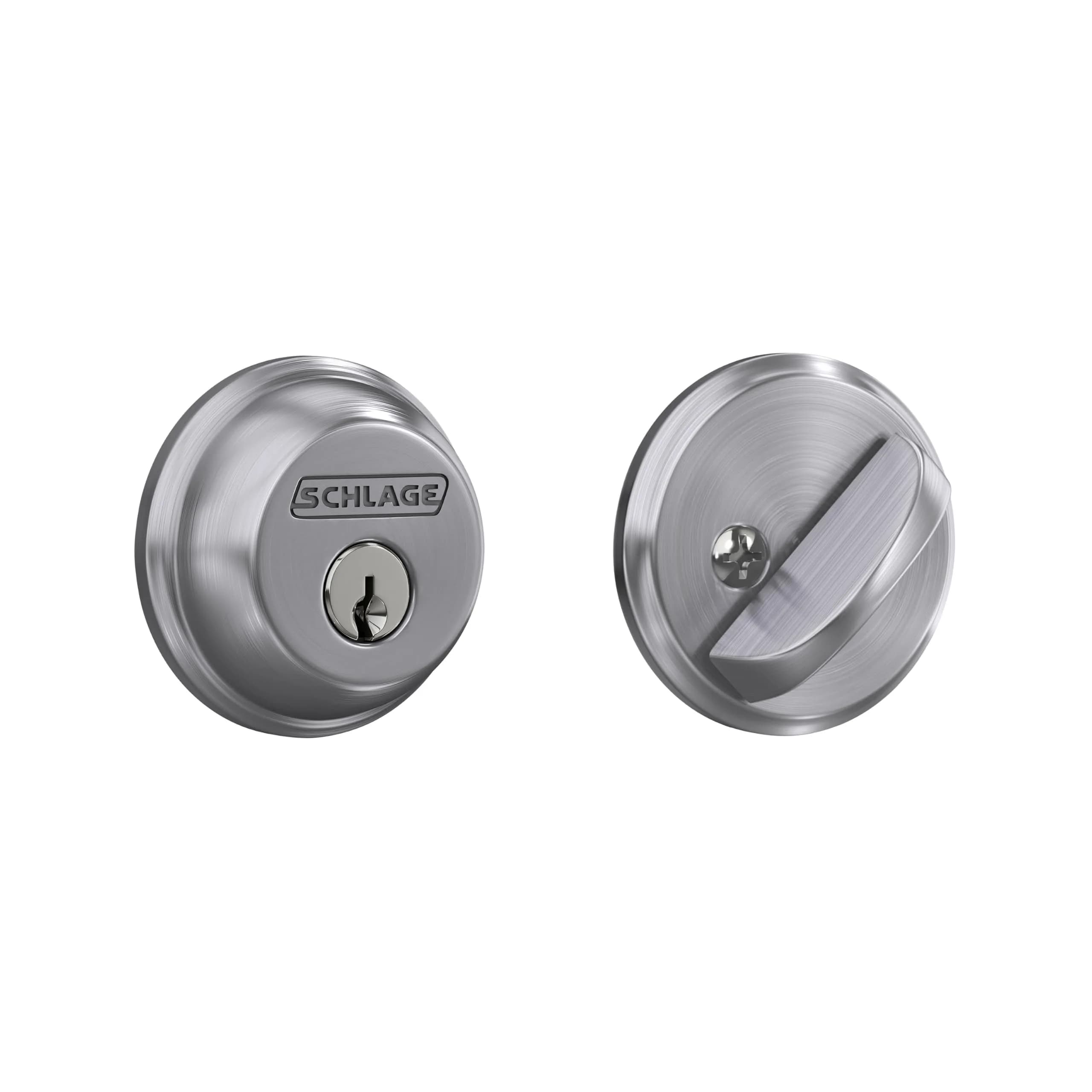 Schlage Single Cylinder Deadbolt Satin Nickel | Highest Security Grade 1/AAA Certified — Satin Chrome