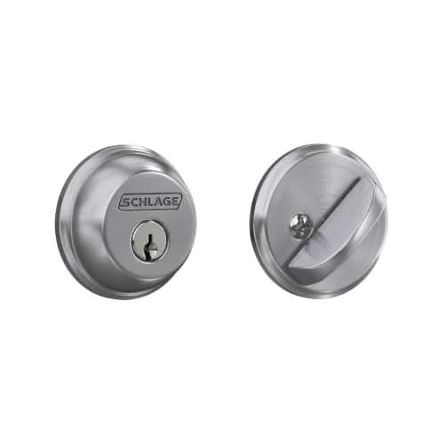 SCHLAGE Single Cylinder Front Door Deadbolt Satin Chrome | Highest Security Grade 1 thumbnail 1