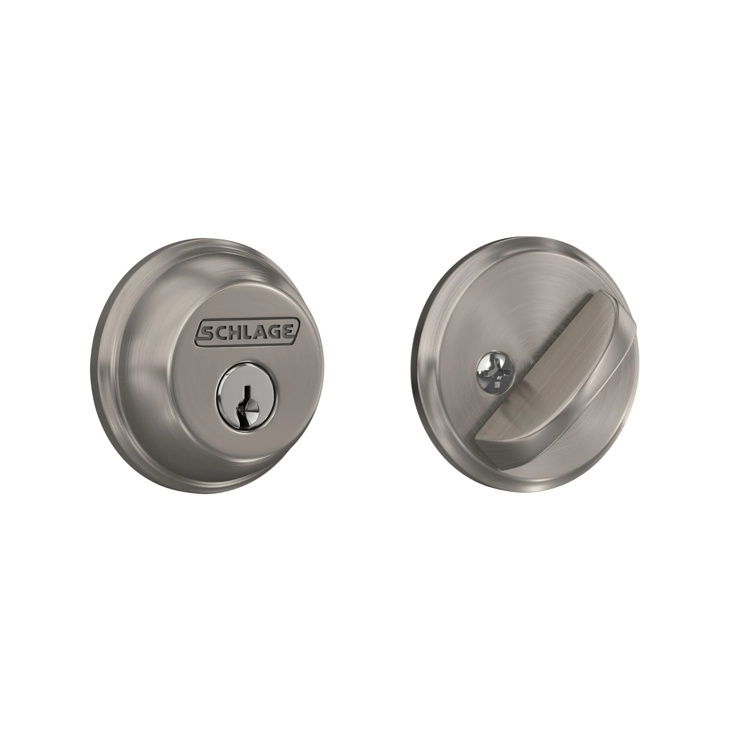 Schlage Single Cylinder Deadbolt Satin Nickel | Highest Security Grade 1/AAA Certified - main product image
