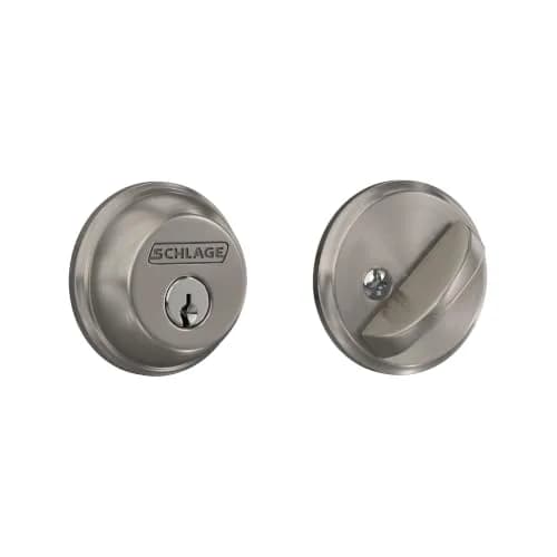 Schlage Single Cylinder Deadbolt Satin Nickel | Highest Security Grade 1/AAA Certified thumbnail 1