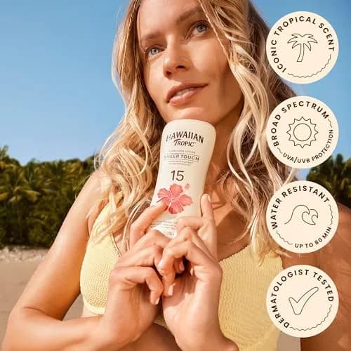 Hawaiian Tropic Sheer Touch SPF 15 Sunscreen Lotion 237ml (8 Fl Oz) | Broad Spectrum UVA/UVB Protection thumbnail 5