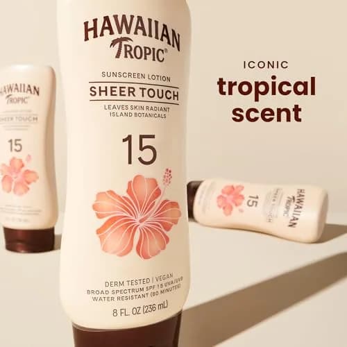 Hawaiian Tropic Sheer Touch SPF 15 Sunscreen Lotion 237ml (8 Fl Oz) | Broad Spectrum UVA/UVB Protection thumbnail 2