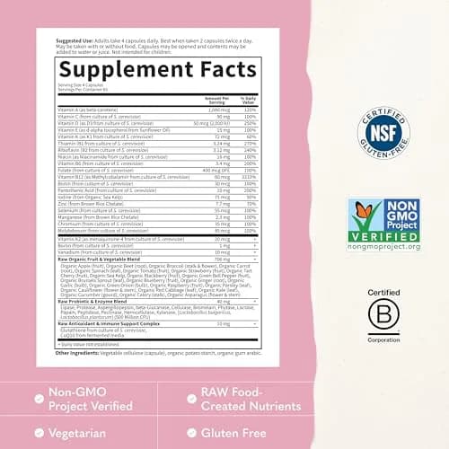 Garden of Life Vitamin Code Women 50 & Wiser Multivitamin 240 Capsules | Whole Food, Non-GMO, Gluten-Free for Women Over 50 thumbnail 3