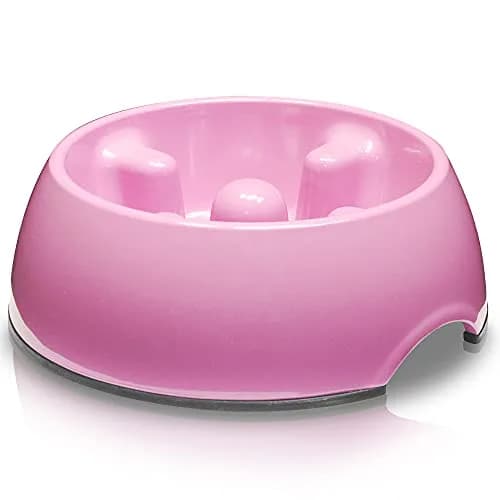 Dogit Dog Bowl Slow Feeder Pink Small | Anti-Gulping Pet Dish for Dogs thumbnail 1