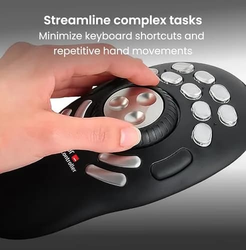 Contour ShuttlePRO v2 Multimedia Controller with Jog Wheel & 15 Programmable Buttons | Black, 13.1cm (5.16in) x 24.5cm (9.65in) x 5.2cm (2.05in) thumbnail 6