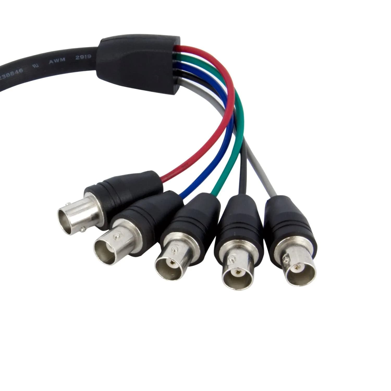 StarTech.com 1 ft (0.3 m) VGA to BNC Cable - HD15 VGA to 5 BNC Male/Female - Black - main product image