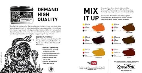 Speedball Relief Ink Ultramarine Blue 5 fl oz | Oil-Based, Water-Miscible, Professional Quality thumbnail 5