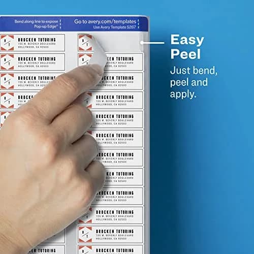 Avery Matte Clear Return Address Labels 0.5" x 1.75" (800 Labels) | Sure Feed Technology thumbnail 3