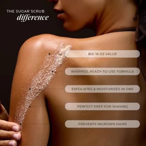LALICIOUS Sugar Tiare Flower Exfoliating Body Scrub 16oz | Moisturizing Whipped Exfoliator for Sensitive Skin thumbnail 2