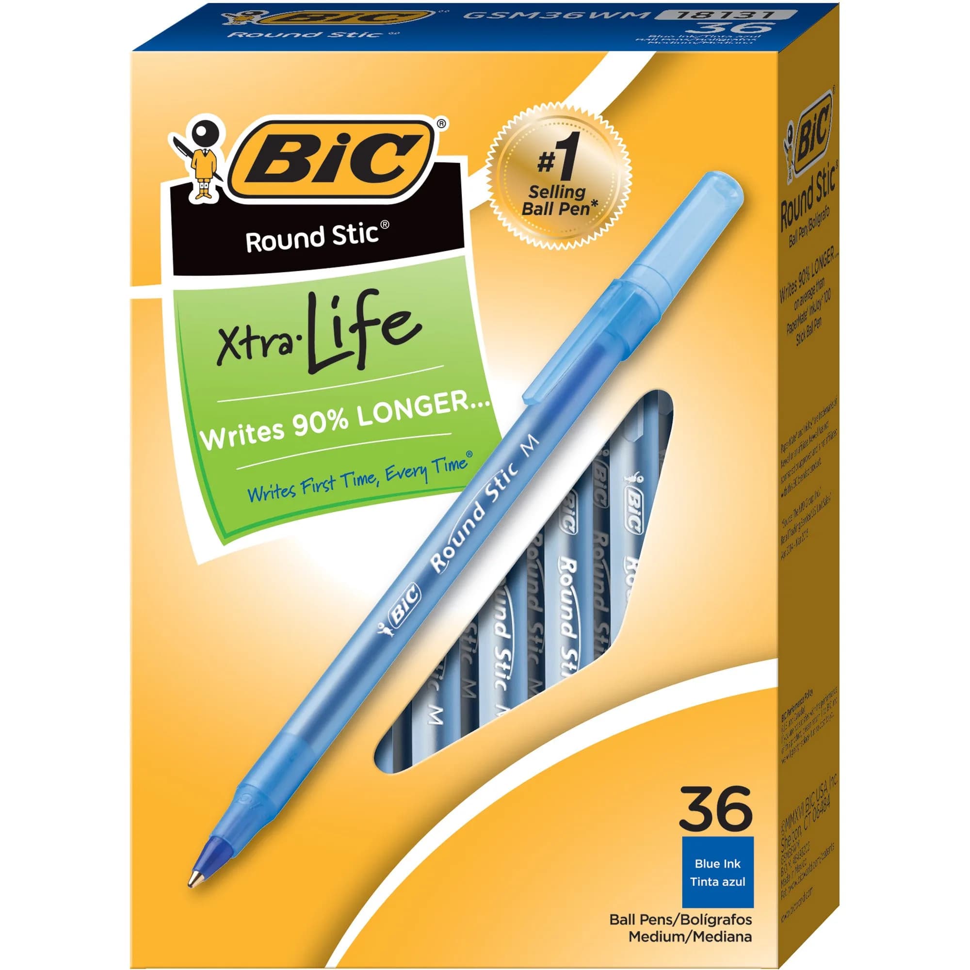 BIC Round Stic Xtra Life Ballpoint Pen, Medium Point (1.0mm), Blue, 1728 Count | Bulk Pack Writing Instrument — Blue
