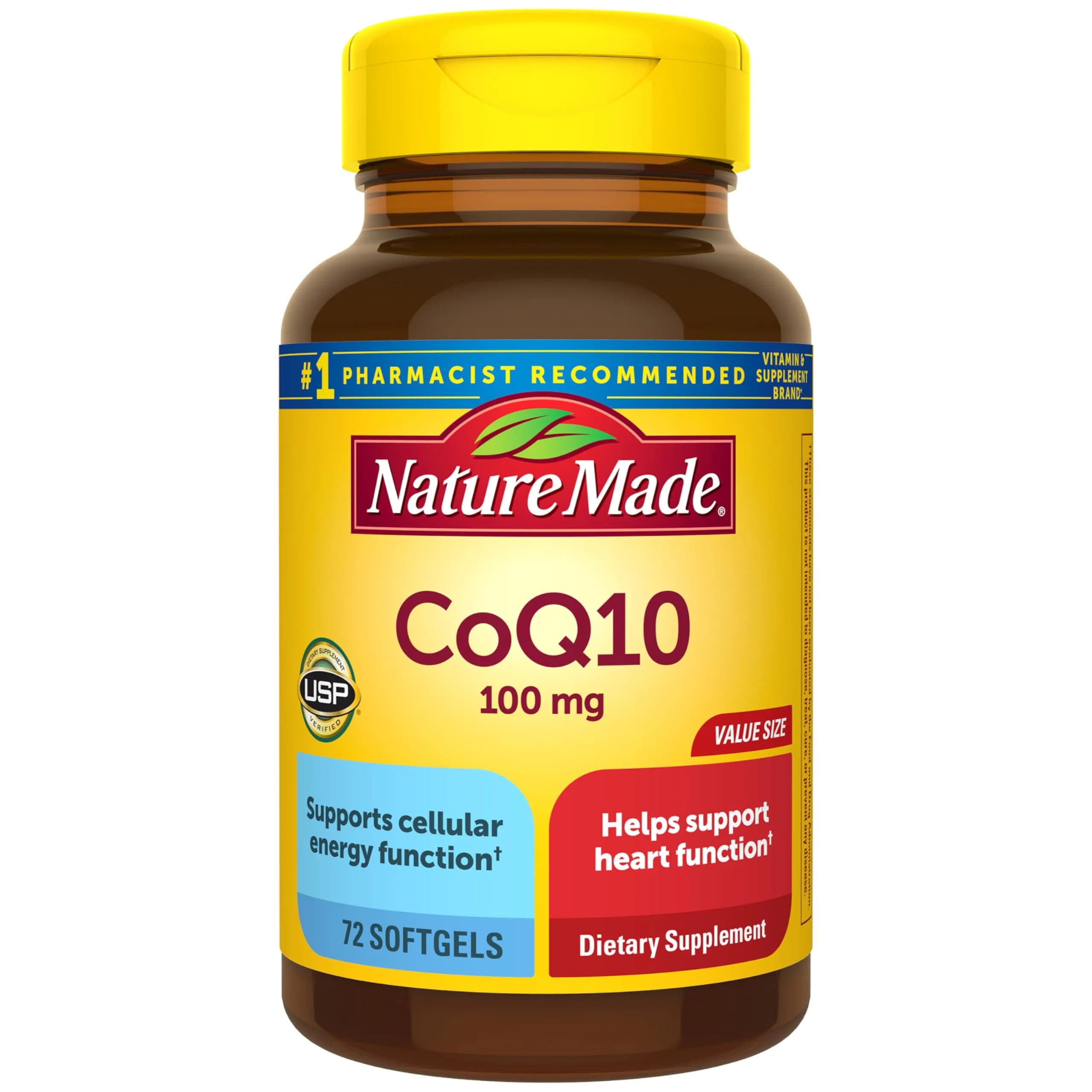 Nature Made CoQ10 100mg Softgels | 72 Count (2.5 oz) — Softgel