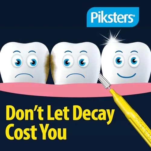Piksters Interdental Brush Size 4 Red 10 Pack | Bristles Clean Between Teeth Effectively thumbnail 6