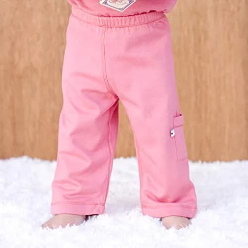 Babysoy Baby Girls' Soft Cozy Pants - Eggplant - 3-6 Months | Ultra-Soft, Recycled Fabric for Sensitive Skin thumbnail 4
