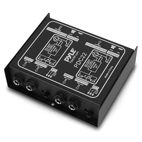 Pyle-Pro PDC22 Passive DI Box | 1/4 Inch Input to XLR Output Hum Eliminator with Attenuator thumbnail 1