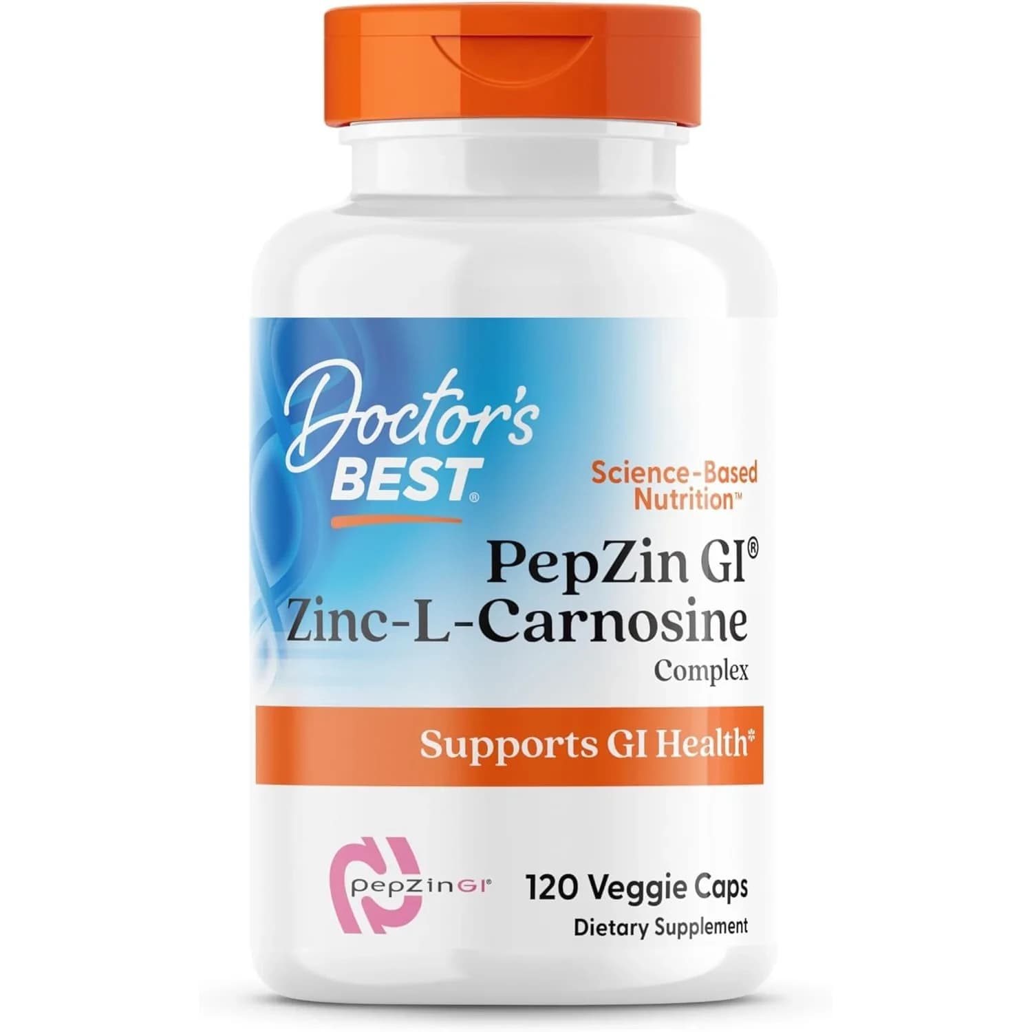 Doctor's Best PepZin GI Zinc-L-Carnosine Complex 120 Veg Capsules | Supports Gut Health & Stomach Comfort - main product image