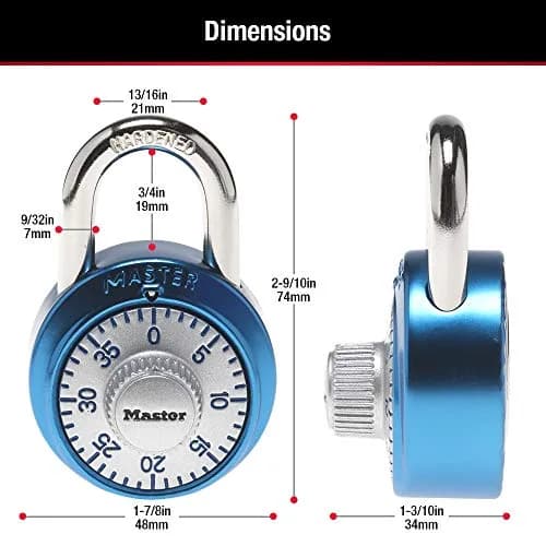 Master Lock 1561DAST Locker Lock Combination Padlock 1 Pack | Durable Metal Body, Keyless Security thumbnail 7