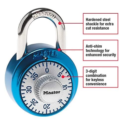 Master Lock 1561DAST Locker Lock Combination Padlock 1 Pack | Durable Metal Body, Keyless Security thumbnail 2