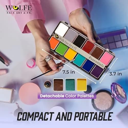 Wolfe FX 12-Color Makeup Palette - Face & Body Paint Kit Essentials | Vibrant, Long-Lasting, Skin-Safe thumbnail 5