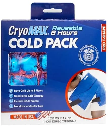 CryoMAX Reusable Cold Pack T-Shape 1200g (42.3 oz) | 8-Hour Cold Therapy with Adjustable Straps thumbnail 2