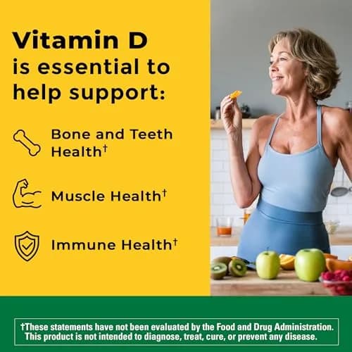 Nature Made Vitamin D3 5000 IU (125 mcg), 90 Vitamin D Softgels | Extra Strength for Bone & Immune Support thumbnail 2