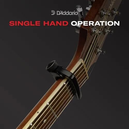 D'Addario NS Lite Guitar Capo Black | Buzz-Free, Precise Tension, One-Hand Operation thumbnail 3